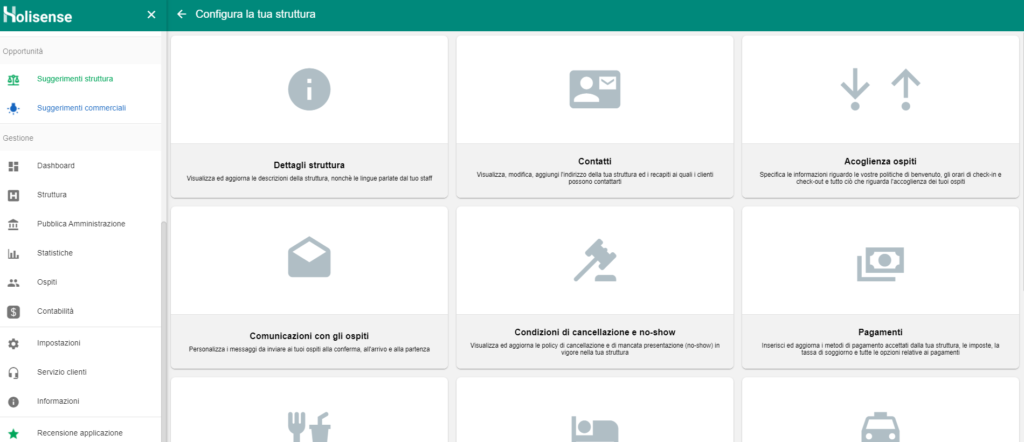configura la tua struttura