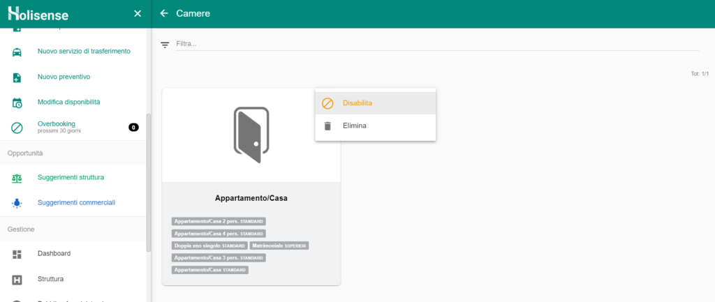 come modificare le informazion camere_holisense